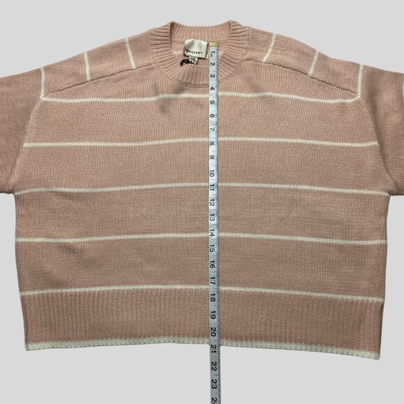 INDUSTRY Blush Pink Striped Knit Sweater Crewneck Pullover NWT Size L - Picture 5 of 6